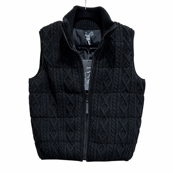 Lyssé Prudence Reversible Puffer Sweater Vest Black Quilted Size Large MSRP $158 - Picture 4 of 9